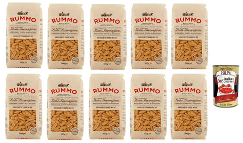 Rummo Gnocchetti sardi N°63 Pasta Lenta Lavorazione Teigwaren aus Hartweizengrieß Bronze-Zeichnung 10x 500g + Italian Gourmet polpa 400g