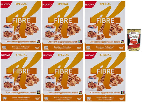 Special K Cereals, Müsli mit Kleie- und Karamellgeschmack, Vollkorn Weizen und Gerste mit Vitaminen und Mineralstoffen, Frühstückscerealien, 6x 360 g + Italian Gourmet polpa 400g