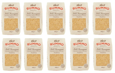 10x Rummo Stelline N°22 Pasta Lenta Lavorazione Teigwaren aus Hartweizengrieß Bronze-Zeichnung 500g