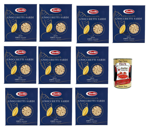 10x Pasta Barilla Specialità Gnocchetti sardi italienisch Nudeln 500 g pack + Italian Gourmet polpa 400g