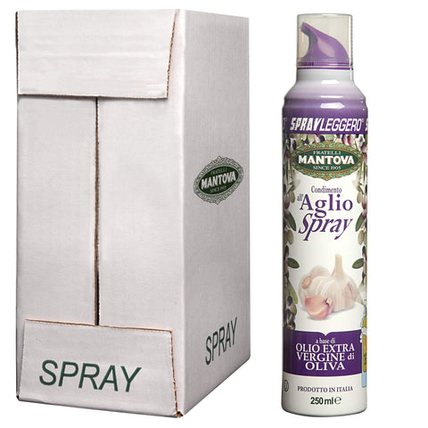 SPRAYLEGGERO Natives Olivenöl Extra Aromatisiert mit Knoblauch 6X250 ml - durch die Praktische Sprühflasche Können Sie bis zu 90% des Öls Einsparen
