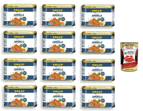 Tulip Jamonilla,Schinken und Schweinefleisch 12x200gr + Italian Gourmet Polpa 400g