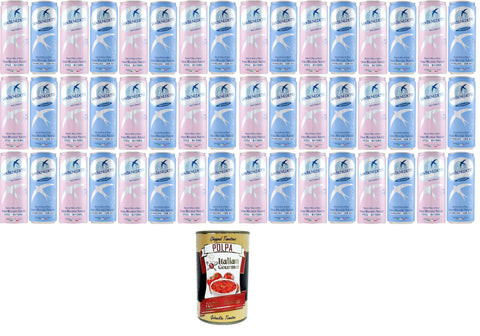 San Benedetto, Testpaket Natürliches & prickelndes Mineralwasser in Dosen, 48x330 ml, Reines und erfrischendes Getränk, Elegantes Design, Solide und Praktische Form+ Italian Gourmet polpa 400g