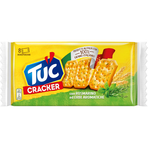 Tuc Cracker con Rosmarino ed Erbe Aromatiche mit Rosmarin und aromatischen Kräutern gebacken salziger Snack Salzgebäck Knabberartikel 250g