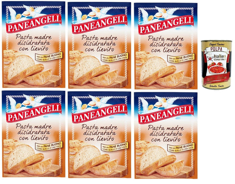 Pasta Madre Disidratata con Lievito, Mutter Pasta mit Hefe dehydriert für Brot bread, Dehydrierter Sauerteig mit Brauerhefe und Mörsermehl 6x 30 g + Italian Gourmet polpa 400g