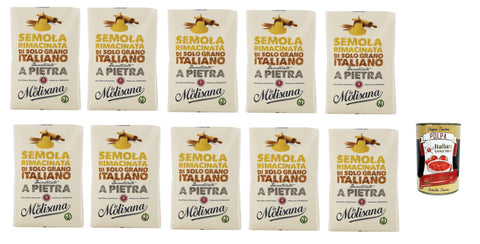 10 x Molisana Semola rimacinata di Grano Duro Durum Weizengieß 1 kg Grieß für Pizza + Italian Gourmet Polpa 400g
