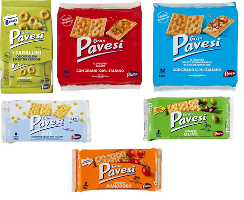 Testpaket Gran pavesi snack crackers 6 stuck Salzgebäck gesalzen + Italian Gourmet polpa 400g