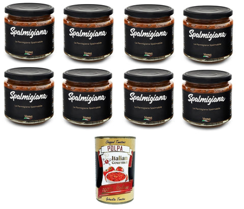 Vama Spalmigiana La Parmigiana spalmabile Streichfähiger Parmigiana 8x200gr + Italian Gourmet polpa 400g