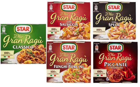 Testpaket Star ragù sughi pronti Fertige Saucen 5x(2x180g) 100% Italienisch