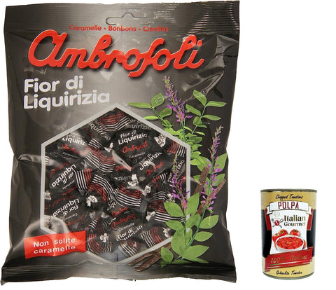 12x Ambrosoli Caramelle Fior Di Liquirizia, Lakritzbonbons sweets 150g + italian Gourmet polpa 400g