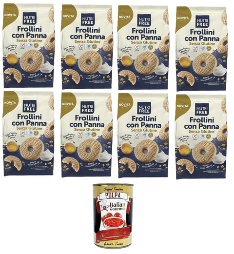 Nutrifree Frollini con Panna senza glutine Glutenfreie Kekse mit Sahne 8x250gr + Italian Gourmet polpa 400g