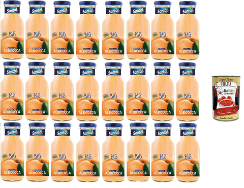 Santal Big Succo di Frutta al gusto di Albicocca Fruchtsaft mit Aprikosengeschmack 24x250ml + Italian Gourmet polpa 400g