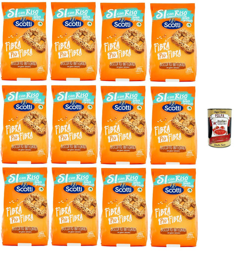 Si con Riso - Biscotto integrali- Kekse Vollkorn, Laktose -freie und palmenfreie Kekse, Lactose -free biscuits 12x 350 g + Italian Gourmet polpa 400g