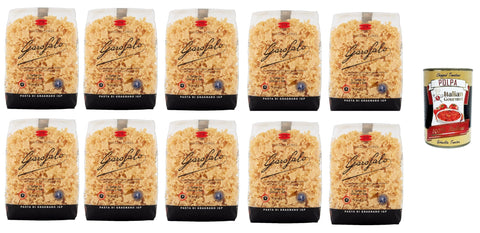 10x Mafalda corta N. 79 Neapolitanische Hartweizengrieß Packung mit 500g Pasta IGP + Italian Gourmet polpa 400g