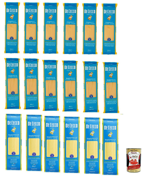 Testpaket Spaghetti Spaghettini Linguine Pasta De Cecco 100% Italienisch 18x 500g + Italian Gourmet Polpa 400g