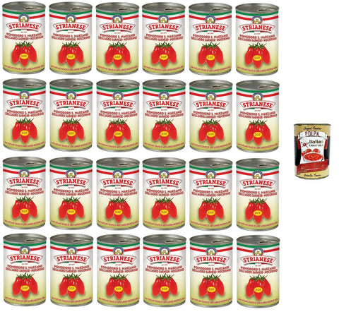 Strianese- Pomodoro San Marzano Dell'Agro Sarnese-Nocerino D.O.P S. Marzano-Tomate vom Agro Sarnese-Nocerino 24x 400gr + Italian Gourmet polpa 400g