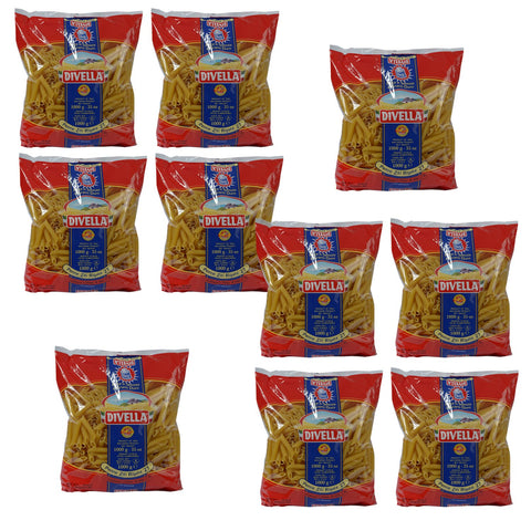 10 x DIVELLA N27 Penne Ziti Rigate 1000g