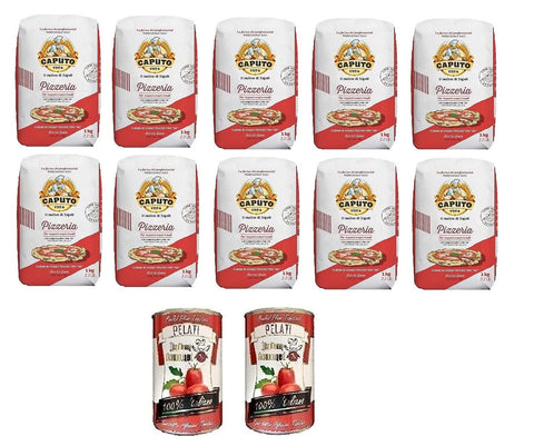 10x Farina Molino Caputo Pizzeria per Pizza Napoli Pizzamehl Pizza Mehl 1kg + Italian Gourmet 100% italienische geschälte Tomaten dosen 2x 400g