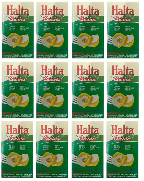 12x Halta Cucina Preparato Alimentare UHT per Cucina Cremige Zubereitung UHT für die Küche Ideal für Pasta, Saucen, Pizza Kochsahne Sahne 1000ml