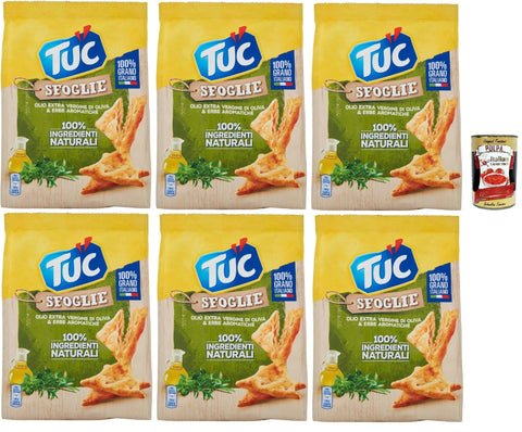 Tuc Sfoglie, Extra natives Olivenöl und aromatische Kräuter, dünne und knusprige Dreiecke, im Ofen gegart, 6x 170g + Italian Gourmet polpa 400g