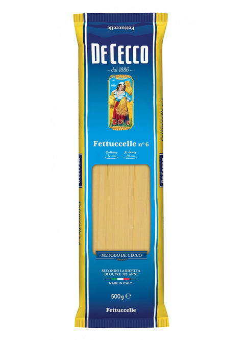 10x Pasta De Cecco 100% Italienisch Fettuccelle n. 6 Nudeln 500g