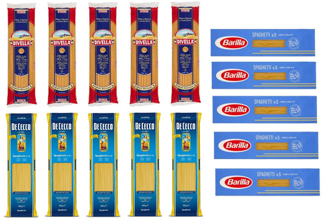 Testpaket Spaghetti Barilla Divella De Cecco Italienische lange Pasta ( 15 x 500g ) Nudeln