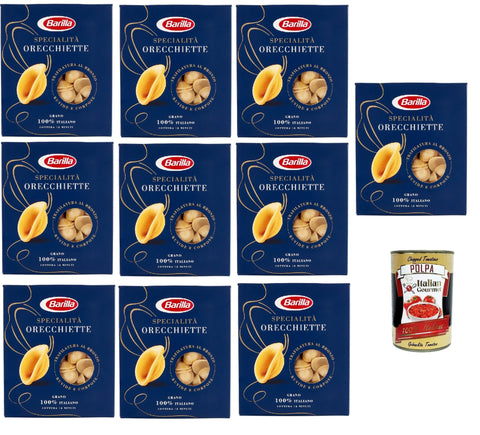 Pasta Barilla Specialità Orecchiette Pugliesi, 100% italienisch Nudeln 10x 500 g pack + Italian Gourmet polpa 400g