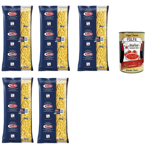 Pasta Mezze Penne rigate Ristorante Nr. 70 italienisch Nudeln 5x 5kg pack + Italian Gourmet polpa