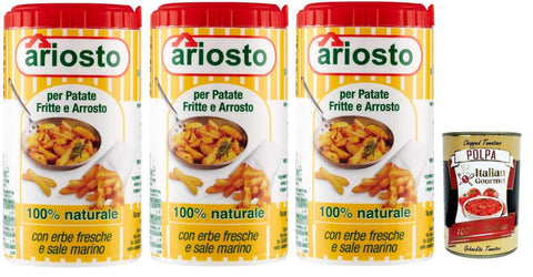 3x Ariosto Gewürz für kartoffeln Brat- und Bratkartoffeln, 80g + Italian Gourmet Polpa 400g