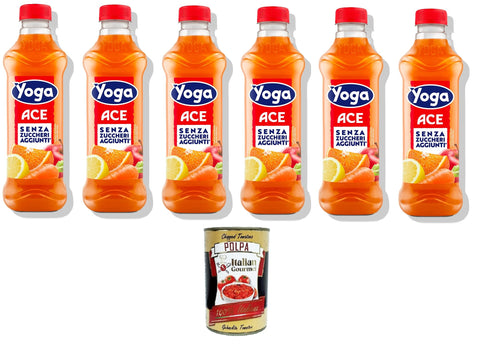 Yoga Succo di Frutta ACE Senza zuccheri aggiunti ACE-Fruchtsaft ohne Zuckerzusatz 6x1lt+ Italian Gourmet polpa 400g