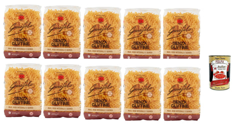 10x Fusillone 400 g Senza Glutine Glutin free, glutenfrei Pasta Noodles + Italian Gourmet Polpa 400 g