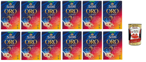 Riso Scotti Riso Oro Classico, Italienischer Reis, Superfeine Reiskörner Ideal für Risottos und Salate,12x 500g Vakuumverpackung + Italian Gourmet popla 400g