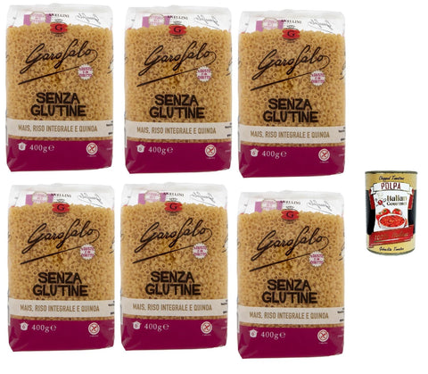 Pasta Anellini 6x 400 g Senza Glutine Glutin free, glutenfrei Pasta Noodles + Italian Gourmet Polpa 400 g