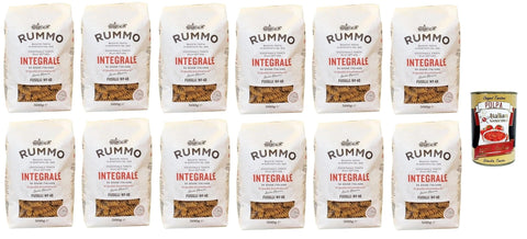 Pasta Integrale Fusilli N°48,Vollkornnudeln Nudeln Vollkorn Italienische Pasta 12x 500g + Italian Gourmet polpa 400g