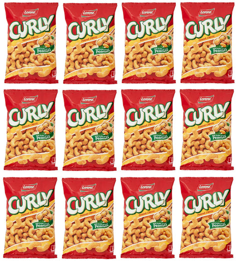 12x Lorenz Curly Peanut Classic Klassische Erdnüsse Salziger Snack mit Frischen Erdnüssen 60g Beutel Perfekter Aperitif-Snack