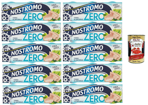 Nostromo Tonno Zero al Naturale Natürlicher Null-Thunfisch 10x 3x65gr + Italian Gourmet polpa 400g