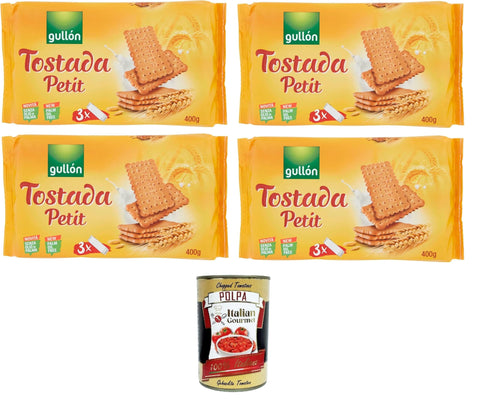 Gullon Biscotti Tostada Petit Tostada Petit Kekse 4x400gr + Italian Gourmet polpa 400g