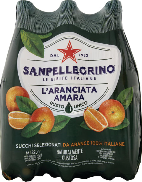 San Pellegrino PET Flasche Dose 1.25L Aranciata Amara Limonade Bitteroange