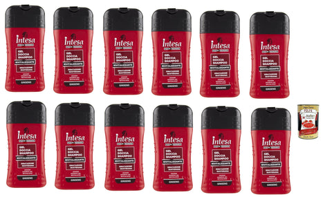 Vereinbarung Homme Dusche & Shampoo 12x 250 Ginseng Kompatible für Körper und Haar + Italian Gourmet polpa 400g