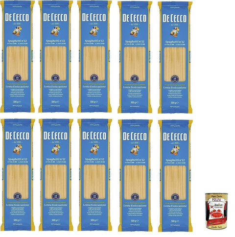 10x Pasta De Cecco 100% Italienisch Spaghetti n. 12 Nudeln 500g + Italian Gourmet Polpa 400g