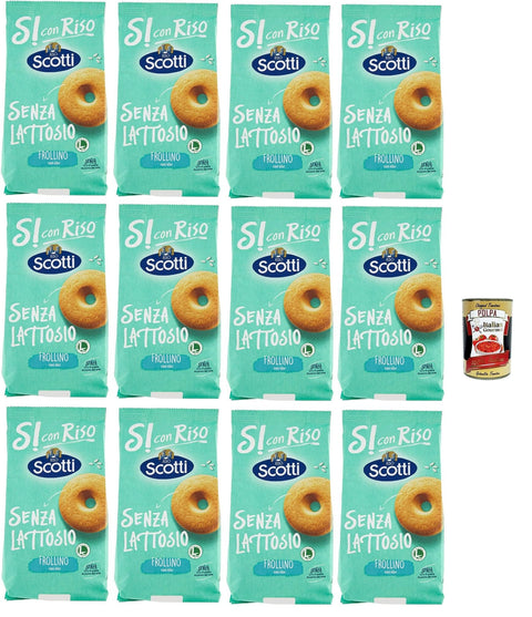 Si con Riso - Frollino con Riso - Laktose -freie und palmenfreie Kekse, Lactose -free biscuits 12x 350 g + Italian Gourmet polpa 400g