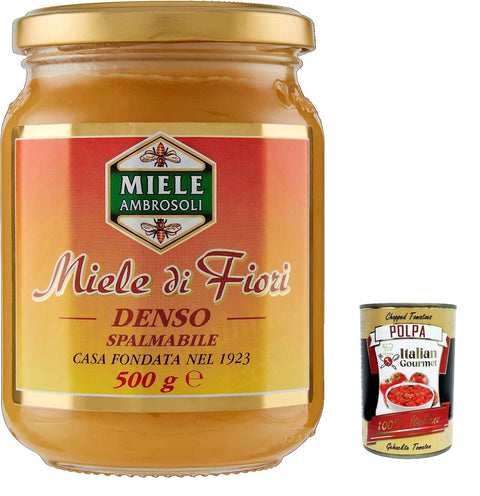 12x Ambrosoli miele denso, dichter Honig Brotaufstrich Creme, 500g + Italian Gourmet polpa 400g