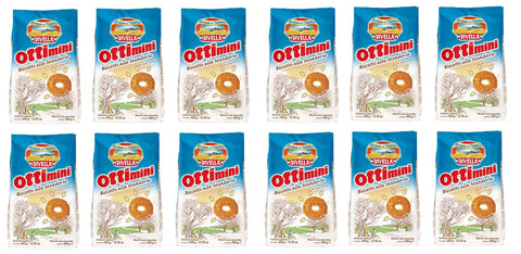 12x Divella Ottimini Biscotti alle Mandorle Shortbread Kekse mit gehackten Mandeln 350g biscuits cookies italienische Kekse