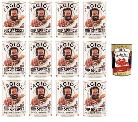 Bud Power- Bud-Spencer-Bohnen fertig zum Probieren 12x 400gr + Italian Gourmet polpa 400g