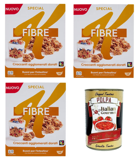 Special K High Fibre Knusprige goldene Agglomerate 3x 360gr + Italian Gourmet polpa 400g