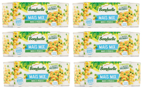 6x Bonduelle Mais Mix Mais e Piselli Süßer und Knuspriger Mais mit Erbsen ( 3 x 170g )