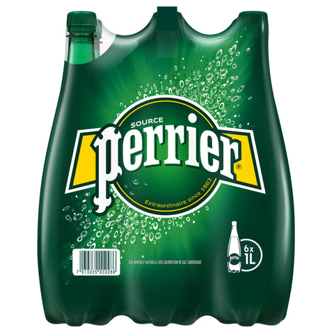 PERRIER Natural Sparkling Mineral Water 6x 1Lit. - natürliches kohlensäurehaltiges Mineralwasser