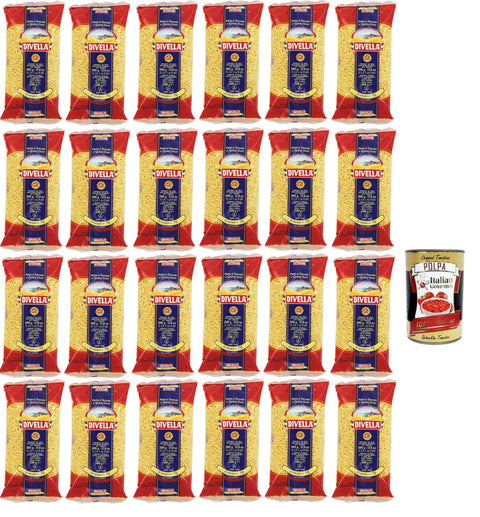 Pasta Divella nudeln 100% Italienisch N°70 Rosmarino, 24x 500g + Italian Gourmet polpa 400g