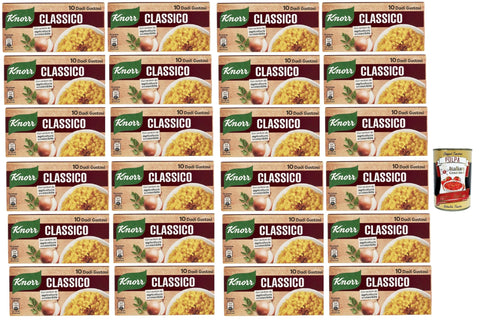 24x Knorr classico dado brodo Suppenwürfel Brühe klassisch reich an Geschmack, Packung mit 10 würfel + Italian Gourmet polpa 400g