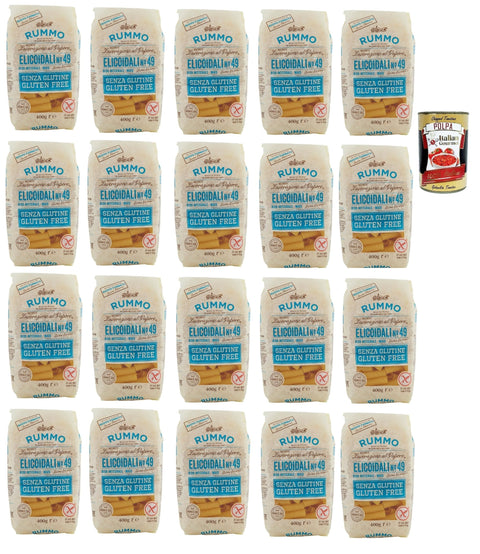 Rummo Pasta Elicoidali n. 49 senza Glutine, gluten free, 100% italienische Pasta nudeln glutenfrei 20x 400g + Italian Gourmet polpa 400g